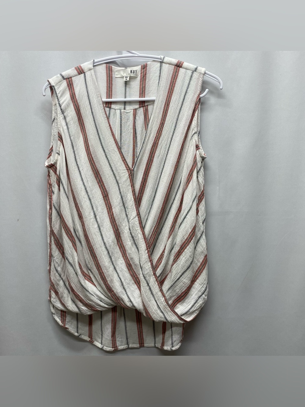 Kut from the Kloth faux wrap blouse shirt size medium gauze lightweight boho